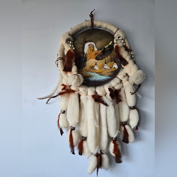 Vintage dream catcher large native american Chief moran